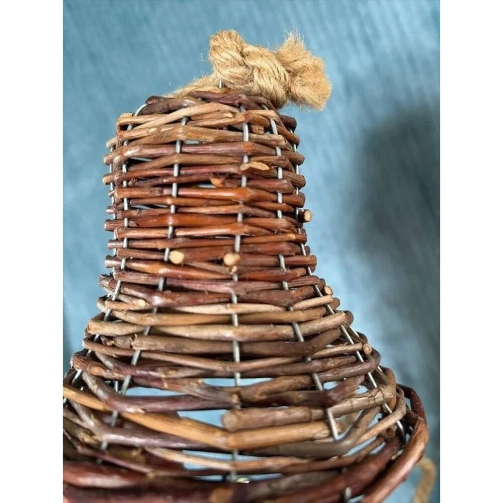 Rustic Grapevine Wicker Hanging Bell Farmhouse Decoration
